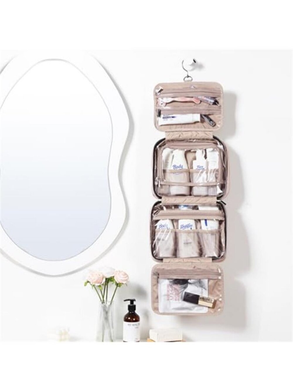 Travel Toiletry Bag for women, Portable Hanging makeup Organizer | for Travel - Picture 2 of 6